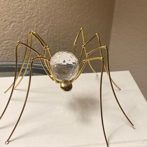 Elegant Gold and Crystal Spider Decor